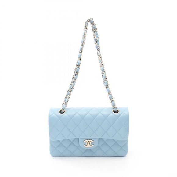 CHANEL Handbags - Chanel Timeless 23 Double Flap Baby Blue
